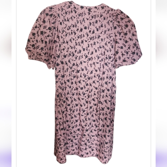 Madewell Tillie Puff-Sleeve Mini Dress Shadow Bloom Pin Tuck Detail Violet XS - Picture 13 of 14